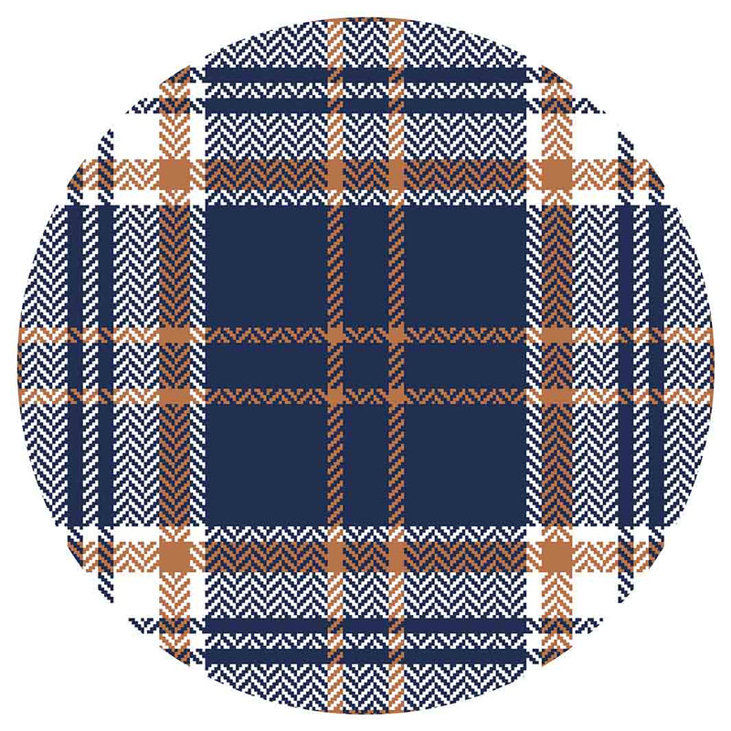 NAVY AND GOLD PLAID PATTERN MOUSEPAD