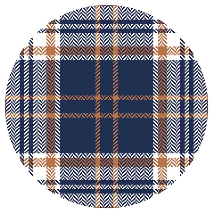 NAVY AND GOLD PLAID PATTERN MOUSEPAD