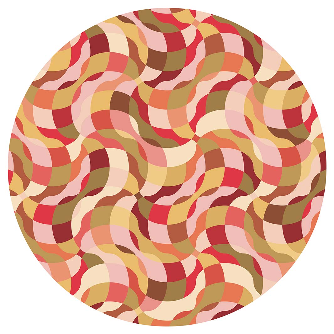 RETRO WAVE PATTERN PINKS AND MUSTARD MOUSEPAD