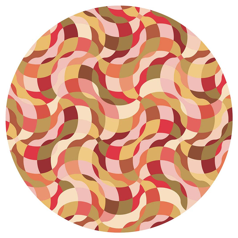 RETRO WAVE PATTERN PINKS AND MUSTARD MOUSEPAD
