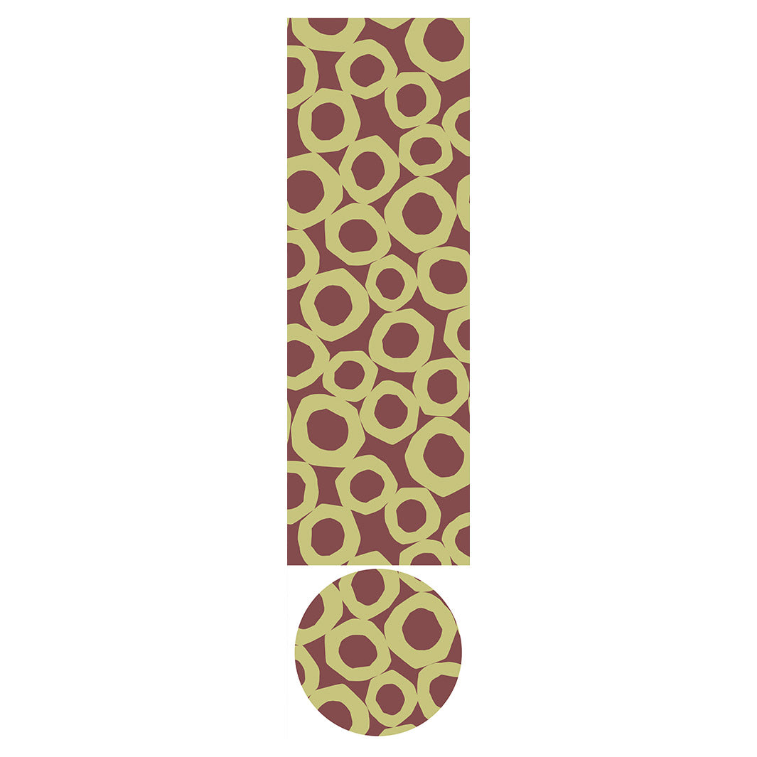 GEOMETRIC GREEN AND MAUVE PATTERN OTTOMAN