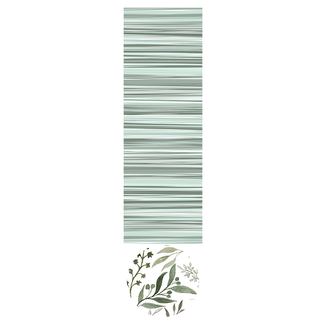 WATERCOLOUR GREEN LEAVES OTTOMAN