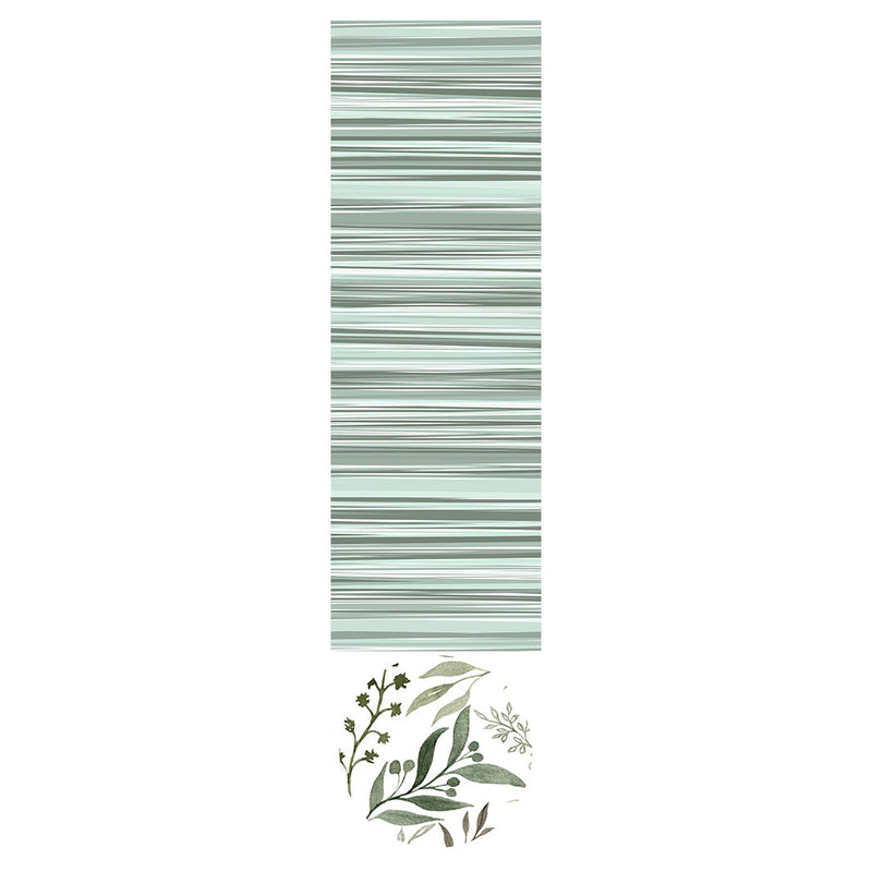 WATERCOLOUR GREEN LEAVES OTTOMAN
