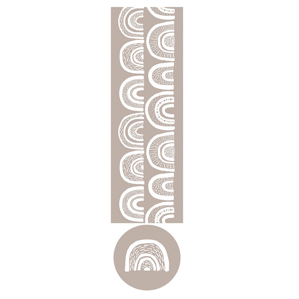 KIDS WHITE RAINBOW PATTERN OTTOMAN