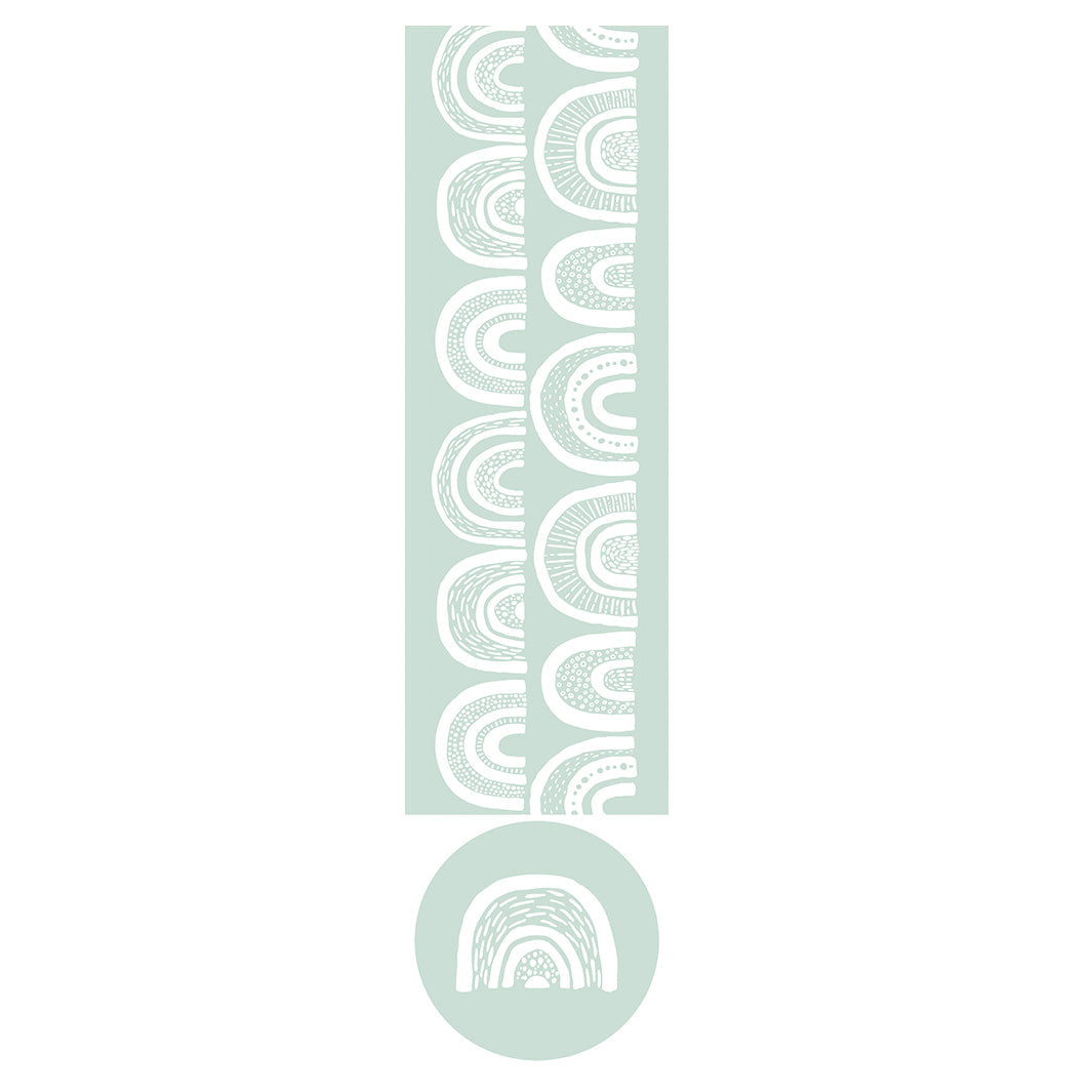 KIDS WHITE RAINBOW PATTERN OTTOMAN