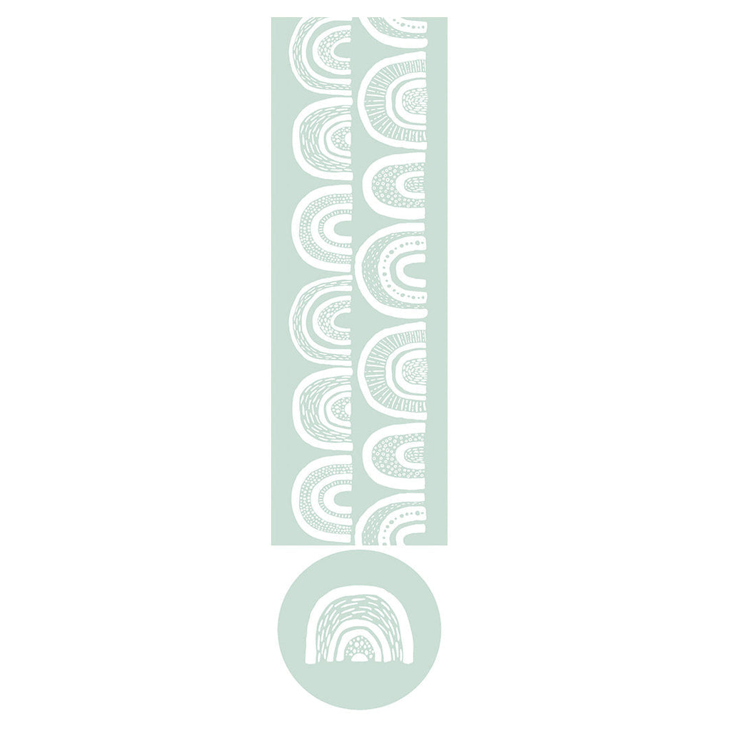 KIDS WHITE RAINBOW PATTERN OTTOMAN