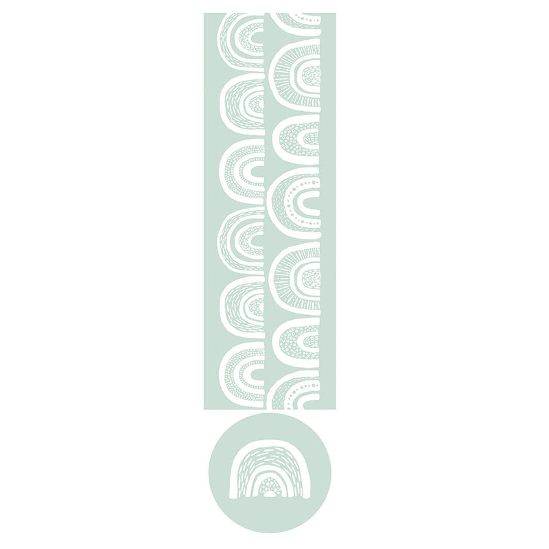 KIDS WHITE RAINBOW PATTERN OTTOMAN