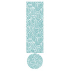 KIDS AQUA BLUE WAVES LINES PATTERN OTTOMAN