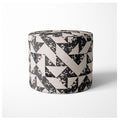 KIDS BEIGE AND BLACK GEOMETRIC PATTERN OTTOMAN