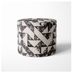KIDS BEIGE AND BLACK GEOMETRIC PATTERN OTTOMAN