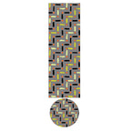 KIDS GREY AND GREEN LINE AND DOT PATTERN OTTOMAN