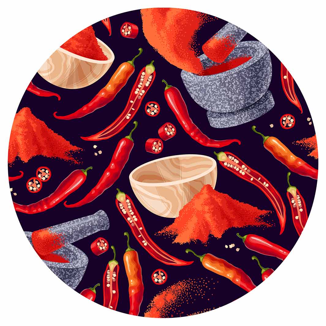 CHILLI SPICE PATTERN POT STAND