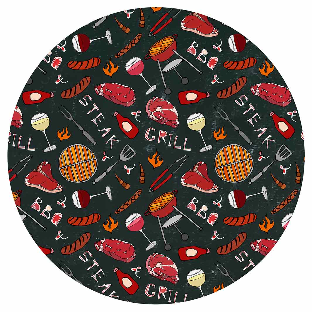 BBQ STEAK PATTERN COLOUR POT STAND