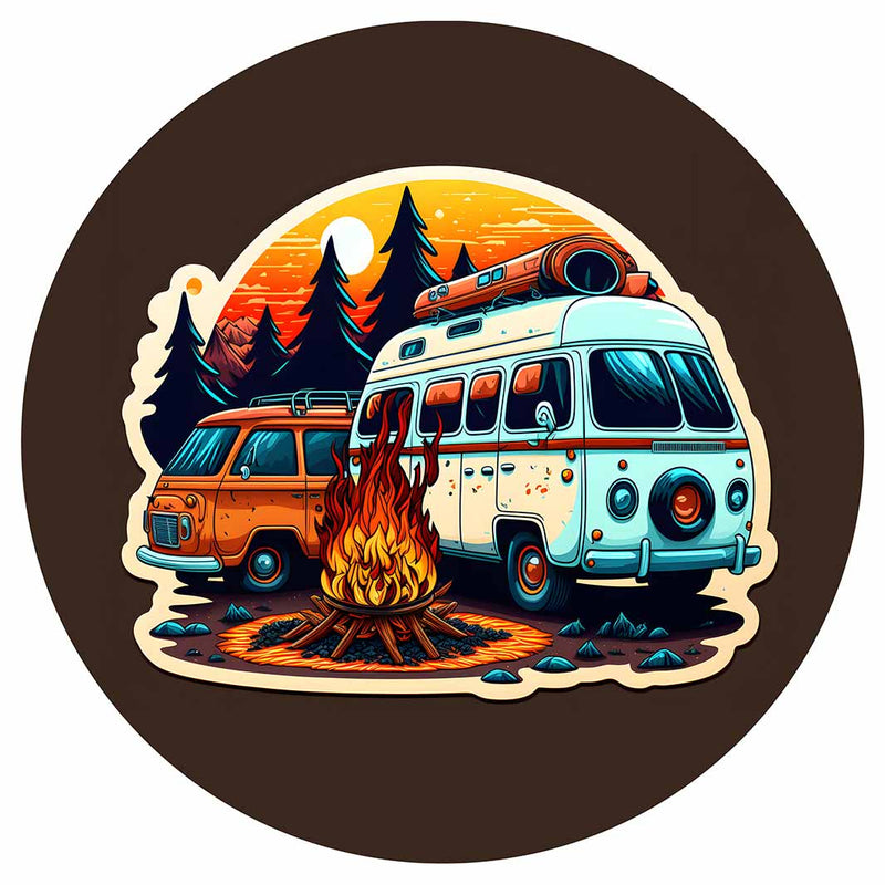 RETRO CAMPER VAN ART POT STAND