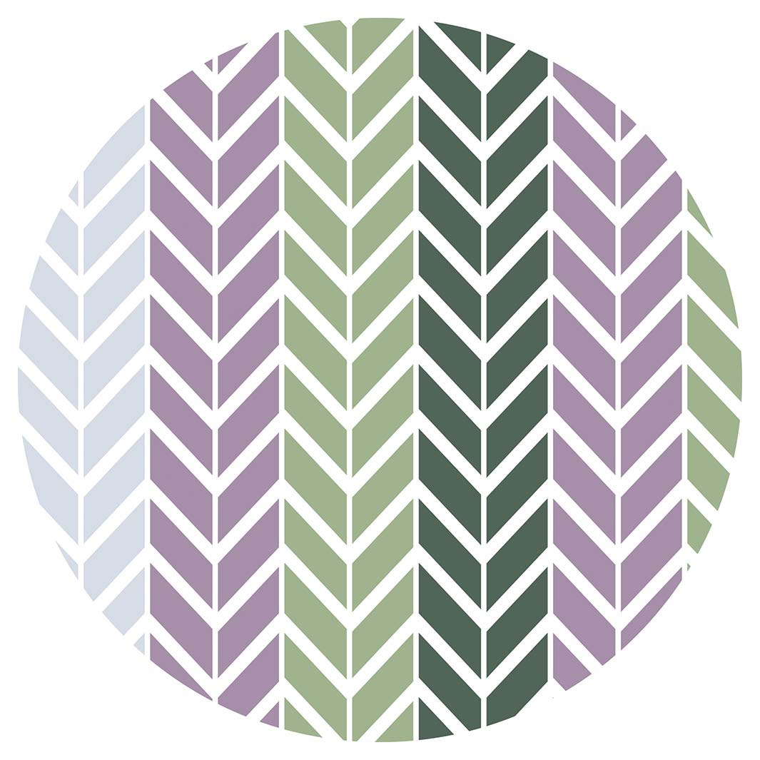 GEOMETRIC GREEN AND PURPLE CHEVRON PATTERN POT STAND