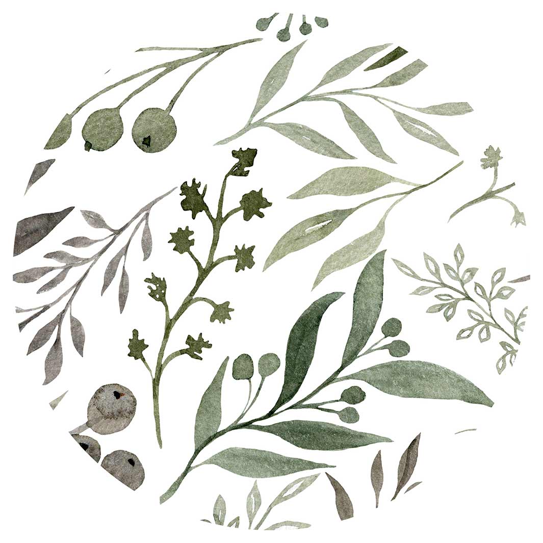 WATERCOLOUR GREEN LEAVES POT STAND