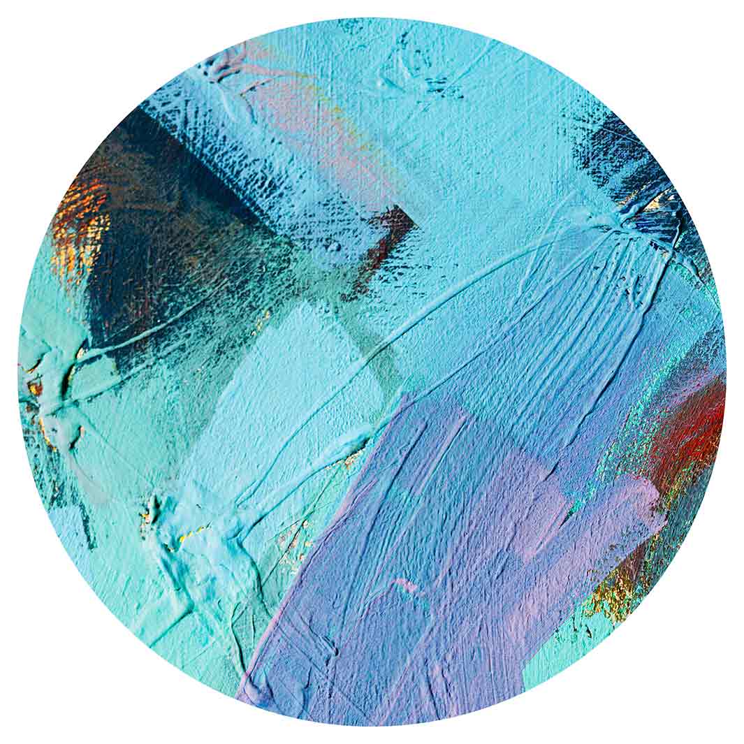 PAINT AQUA AND MAROON ACRYLIC TEXTURE POT STAND