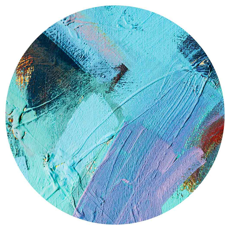 PAINT AQUA AND MAROON ACRYLIC TEXTURE POT STAND