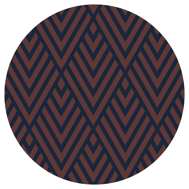 BROWN AND NAVY DIAMOND PATTERN POT STAND