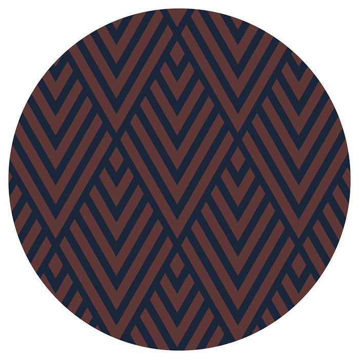 BROWN AND NAVY DIAMOND PATTERN POT STAND