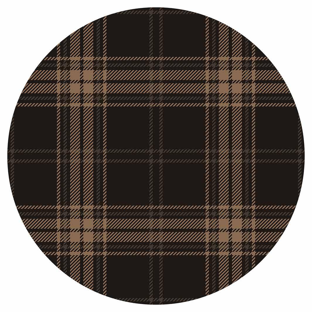 DARK BROWN PLAID PATTERN POT STAND