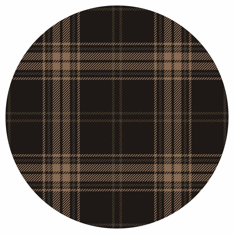DARK BROWN PLAID PATTERN POT STAND