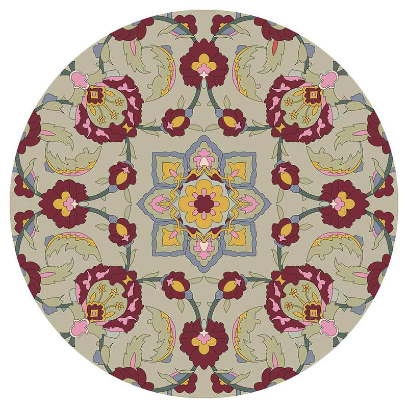 RETRO SYMMETRICAL FLORAL DESIGN MAROON POT STAND
