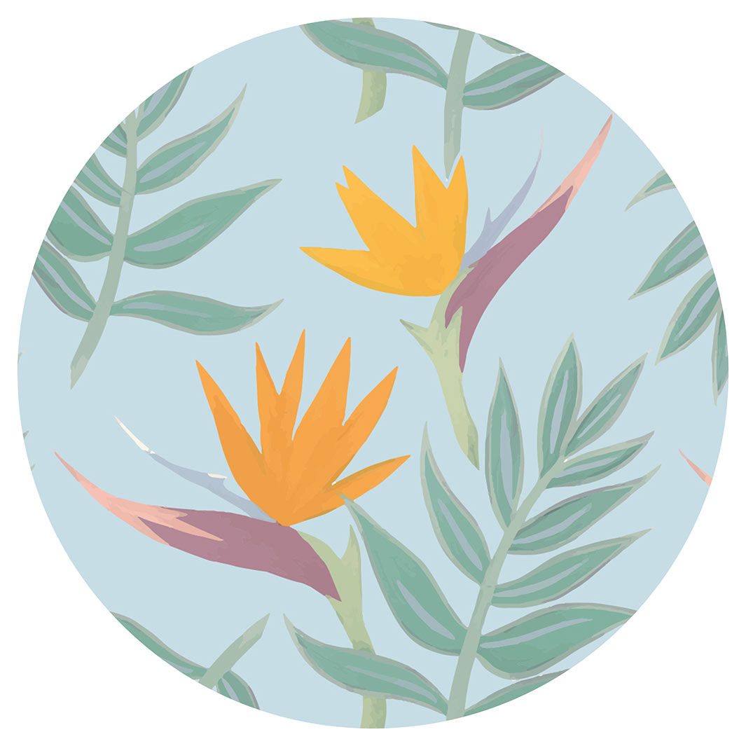 STRELITZIA AND LEAVES PATTERN POT STAND