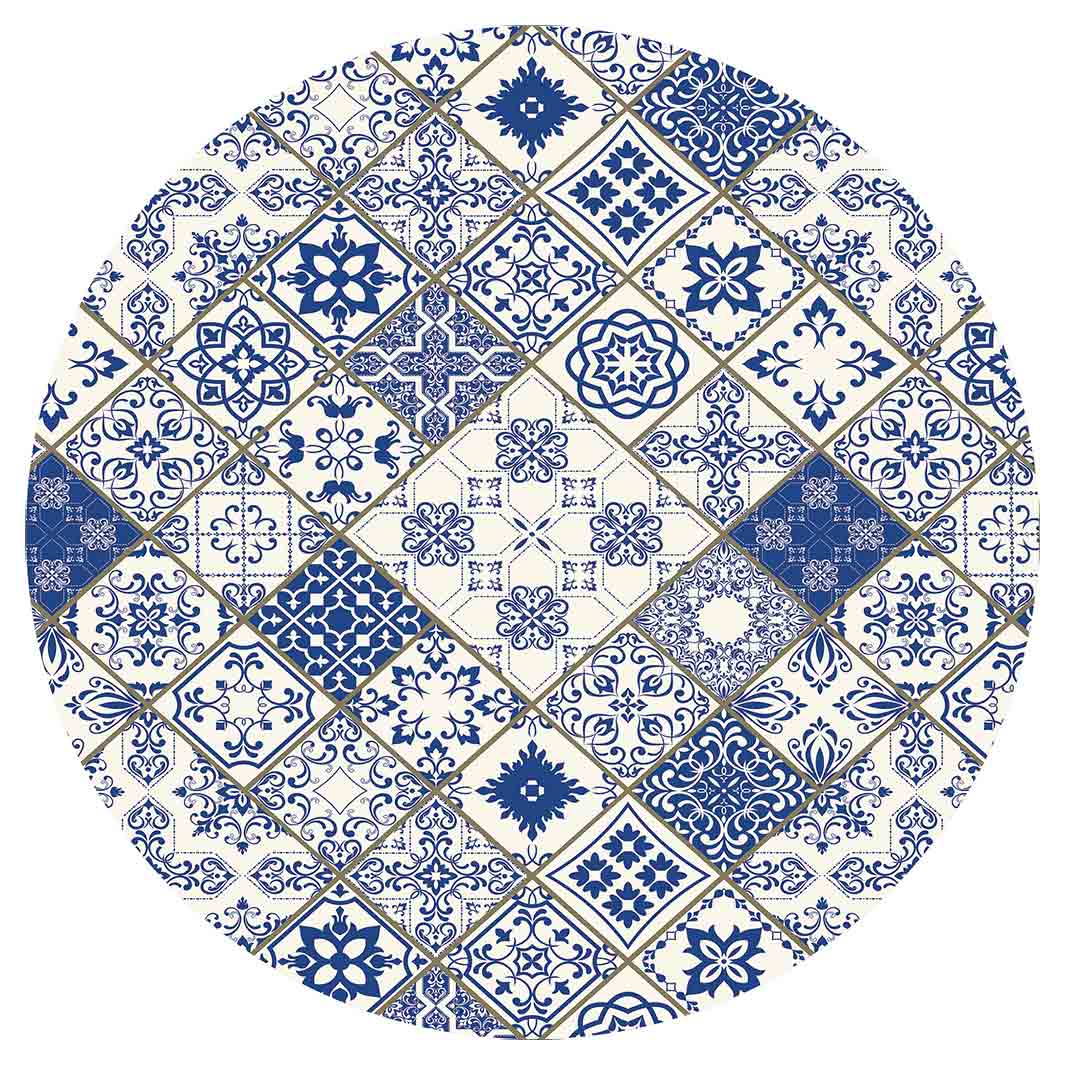 PATTERN BLUE DIAMOND LISBON POT STAND