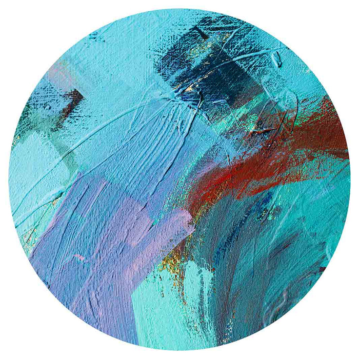 PAINT AQUA AND MAROON ACRYLIC TEXTURE ROUND PLACEMAT