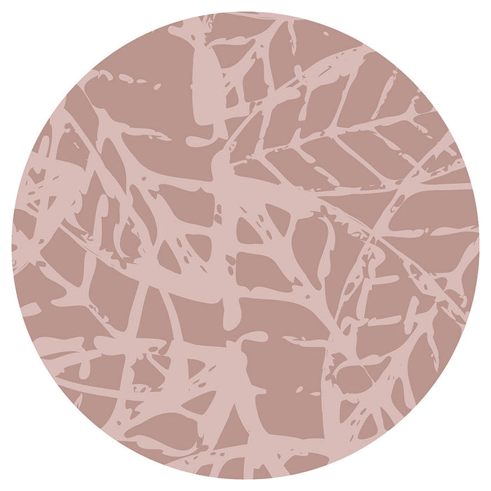 LEAF STAMP MUTED PINK PATTERN ROUND PLACEMAT