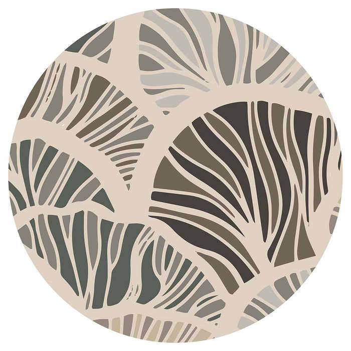 PATTERN BROWN AND BUTTERSCOTCH ABSTRACT LEAF ROUND PLACEMAT