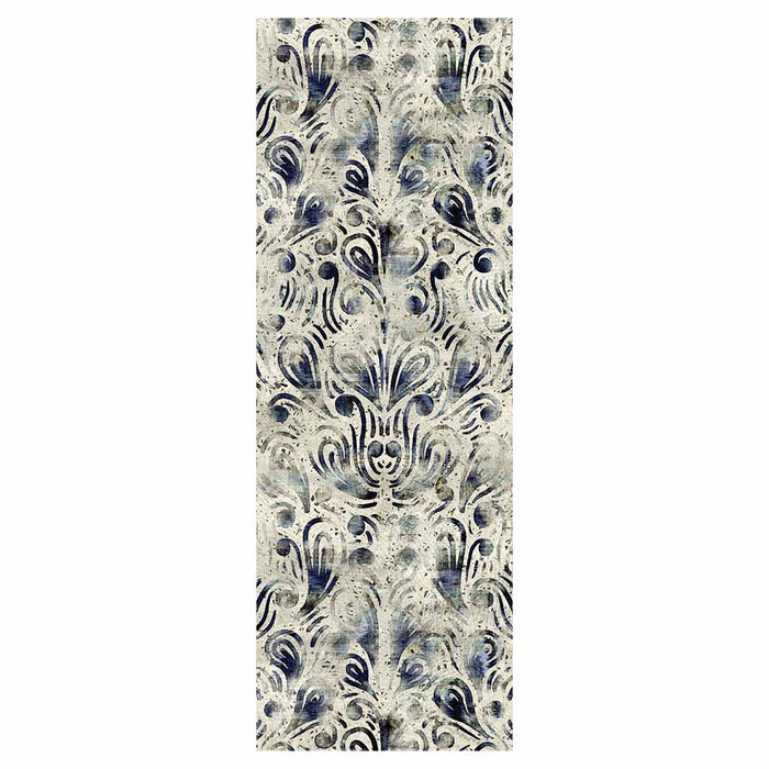 CONTEMPORARY VINTAGE STENCIL DISTRESSED RUNNER RUG