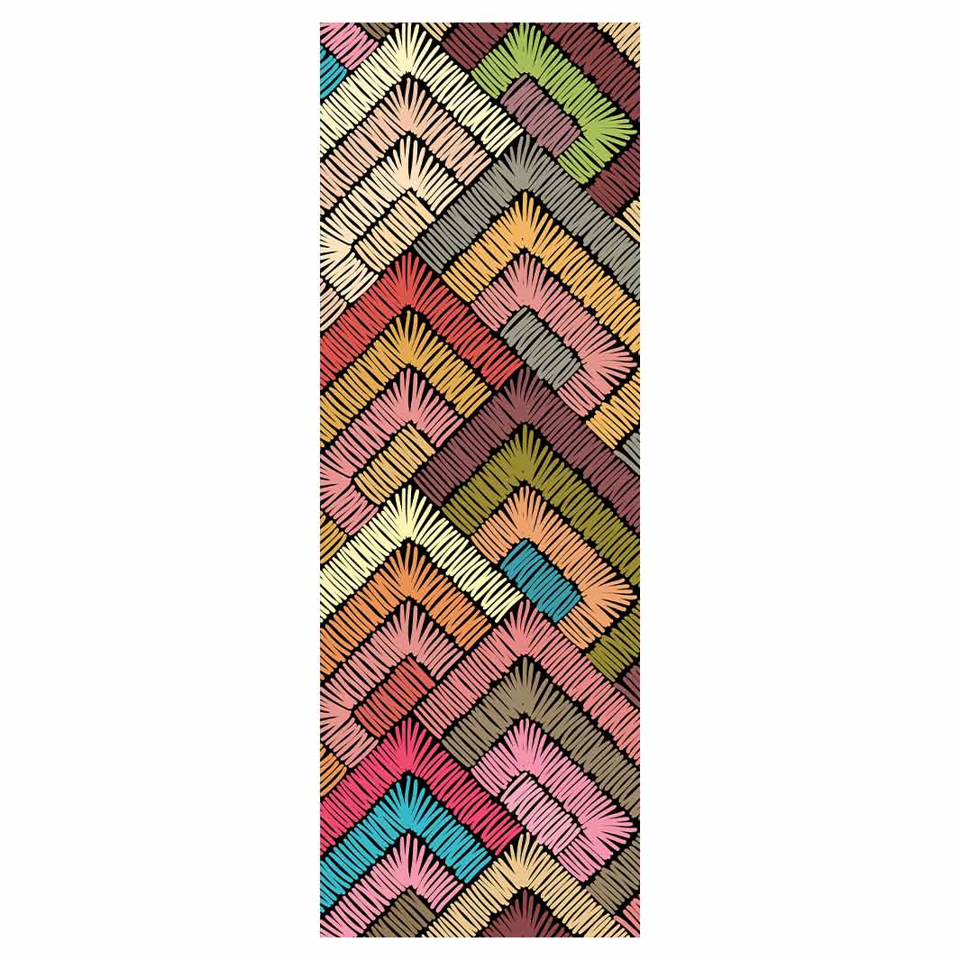 MODERN MULTICOLOUR TRIBAL PATTERN RUNNER RUG
