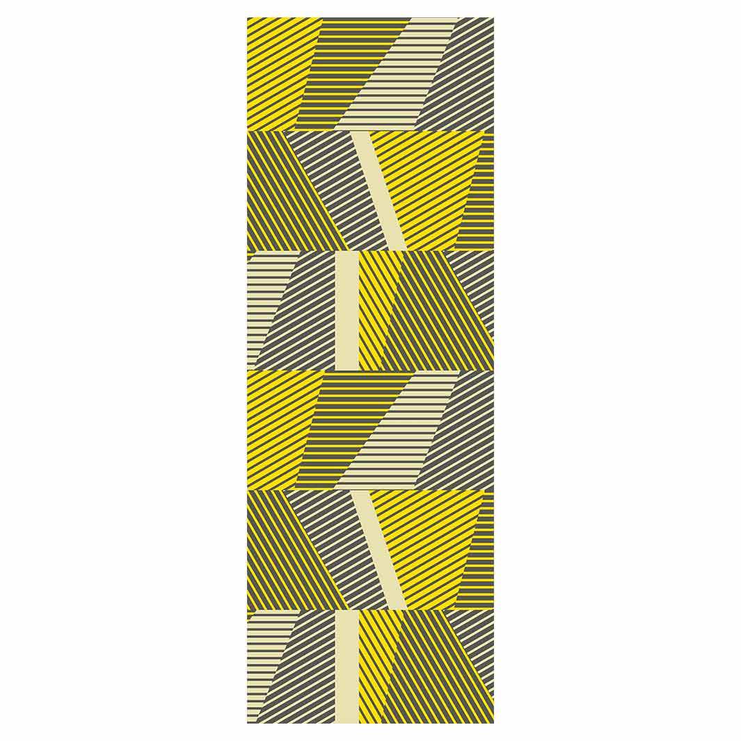 MODERN YELLOW GEO STRIPE RUNNER RUG