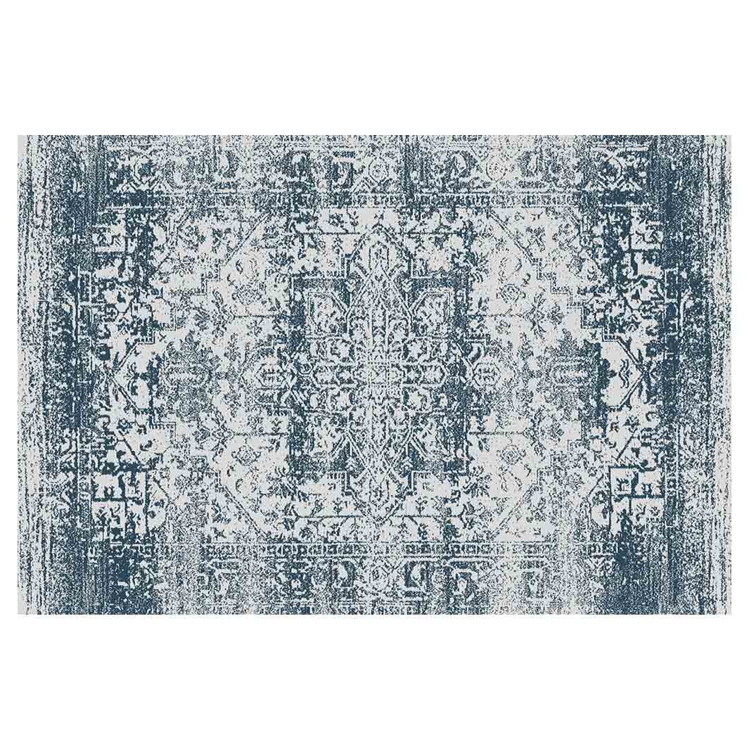 CLASSIC BLUE VINTAGE DISTRESSED RECTANGULAR RUG