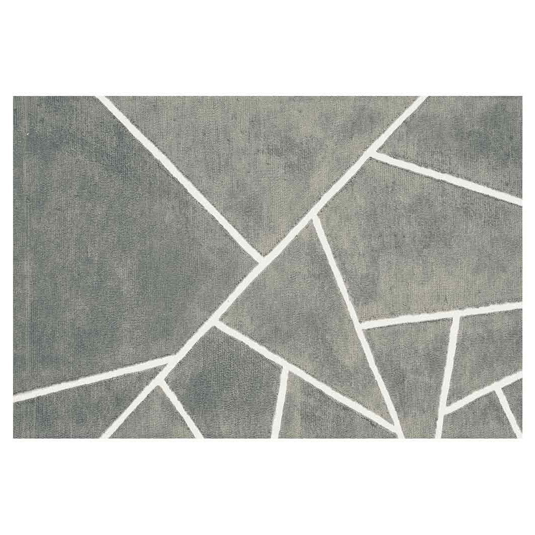 CONTEMPORARY GREY SIMPLISTIC GEO ABSTRACT RECTANGULAR RUG