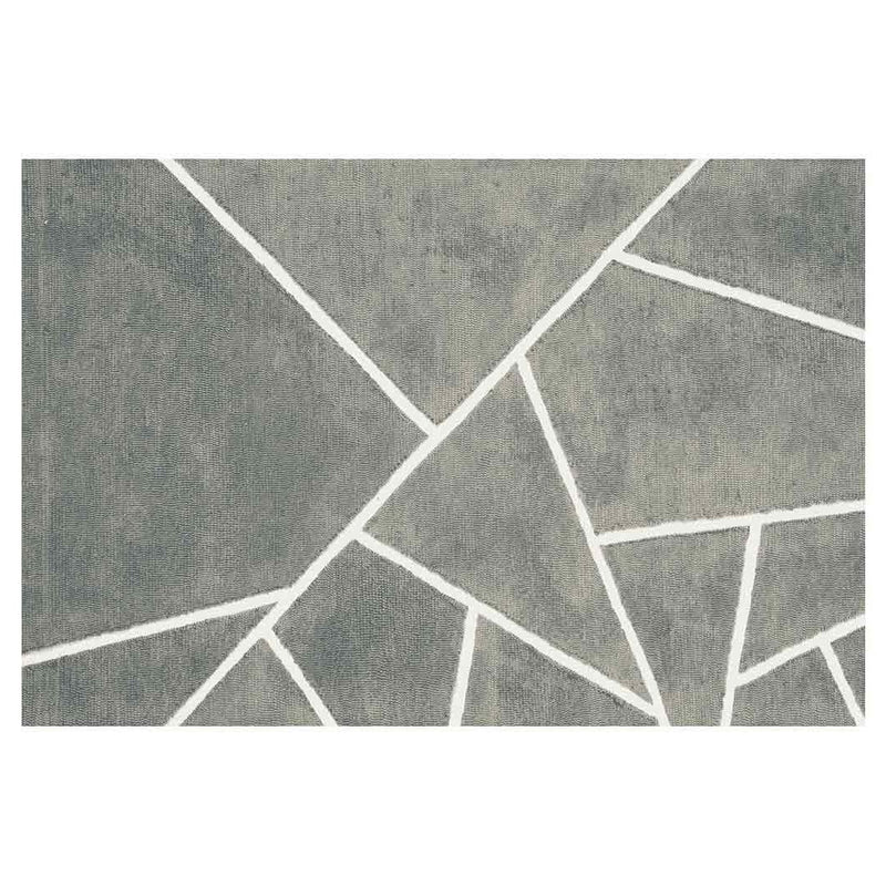 CONTEMPORARY GREY SIMPLISTIC GEO ABSTRACT RECTANGULAR RUG
