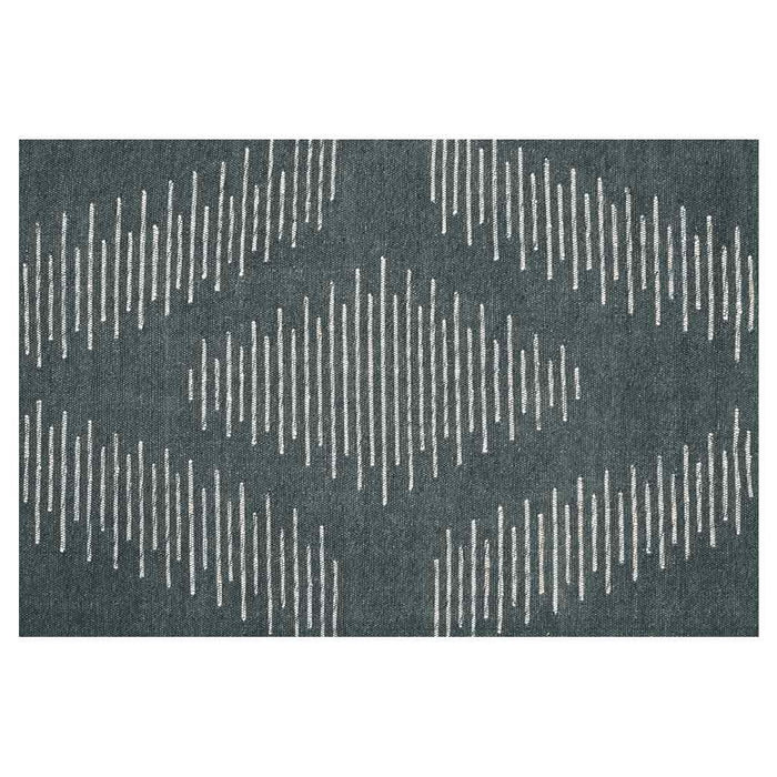 CONTEMPORARY CHARCOAL TRIBAL DIAMOND DESIGN RECTANGULAR RUG