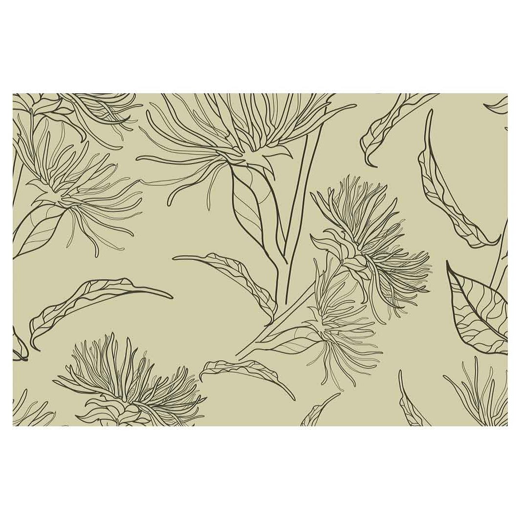 CONTEMPORARY BROWN FALLEN FLOWER RECTANGULAR RUG