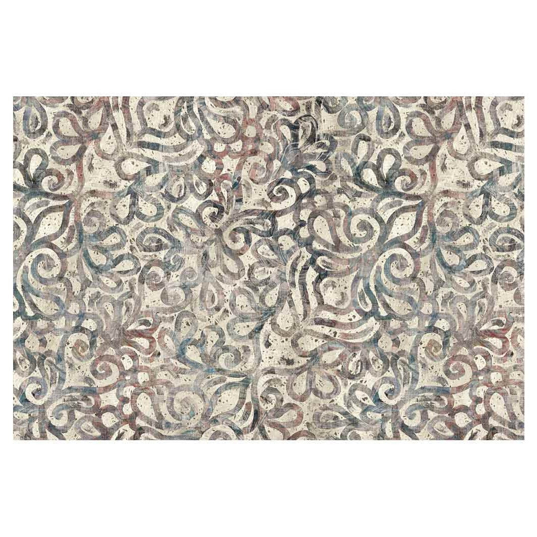 CONTEMPORARY RUSTIC VINTAGE FLOWER RECTANGULAR RUG