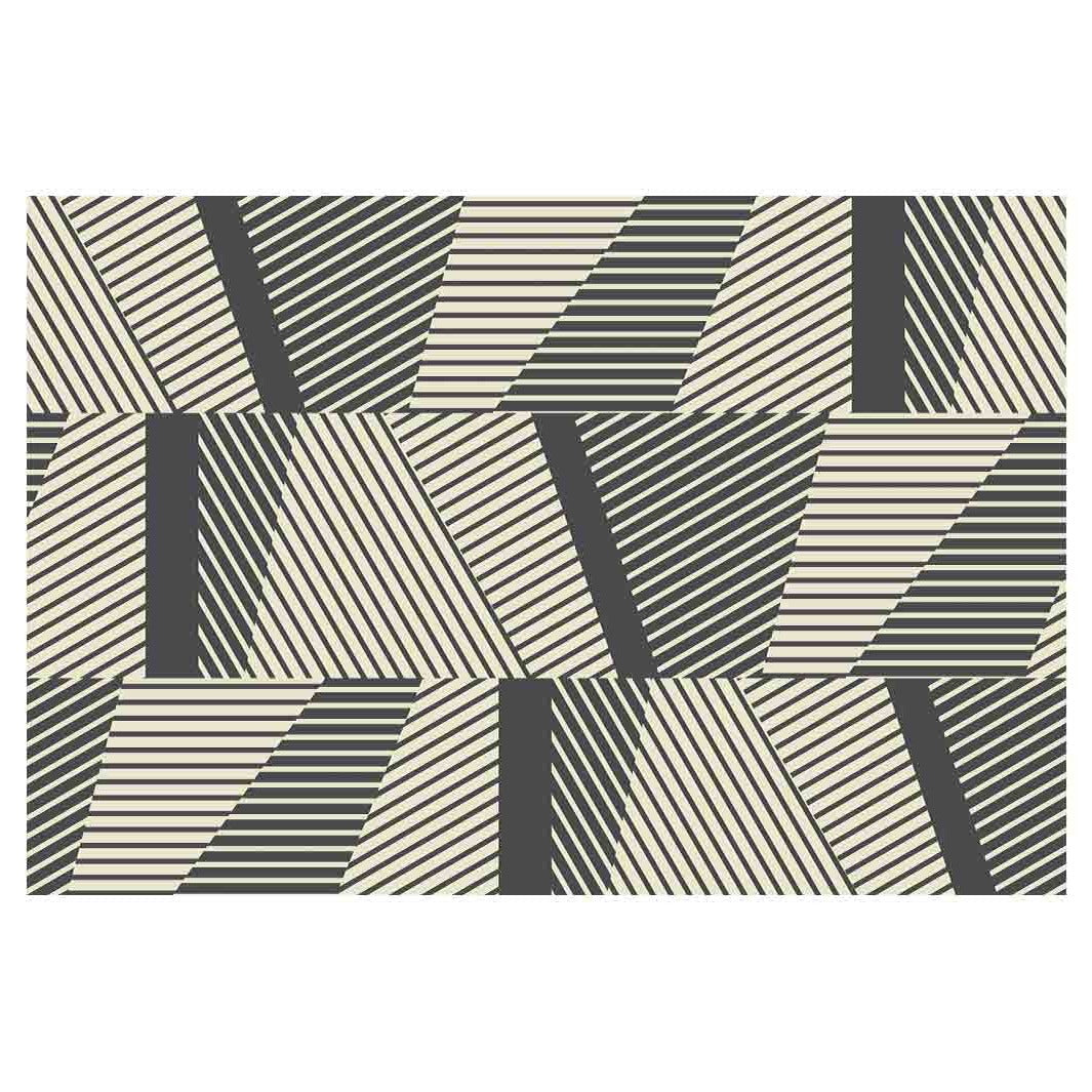 MODERN CHARCOAL DARK GEO STRIPE RECTANGULAR RUG