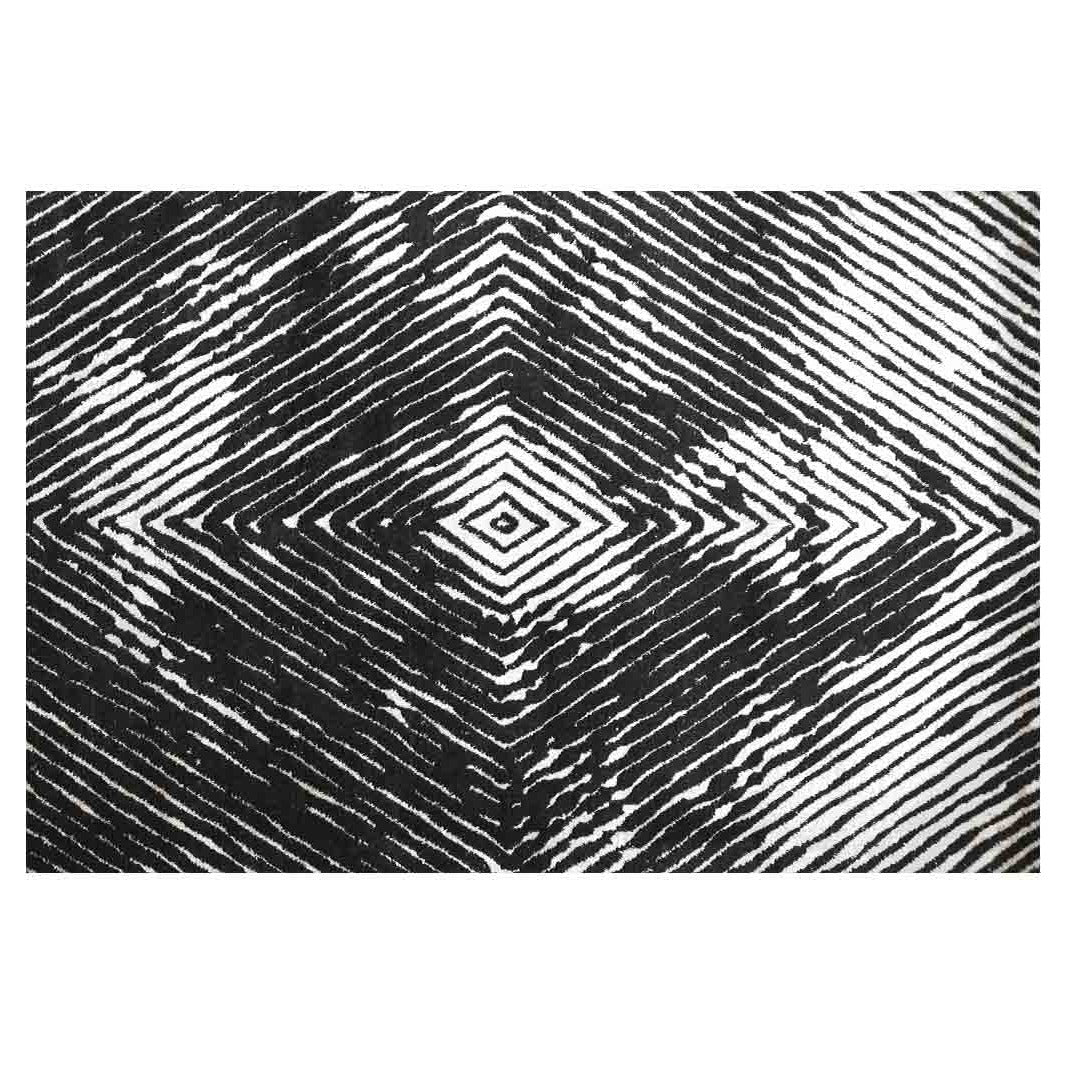 MODERN MONOCHROME ABSTRACT MONA LISA RECTANGULAR RUG