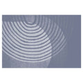 MODERN BLUE ROUND GEOMETRIC ART RECTANGULAR RUG