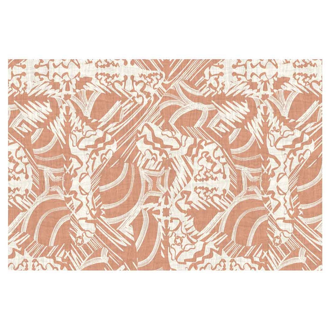 MODERN PEACH DRAWING ABSTRACT PATTERN RECTANGULAR RUG