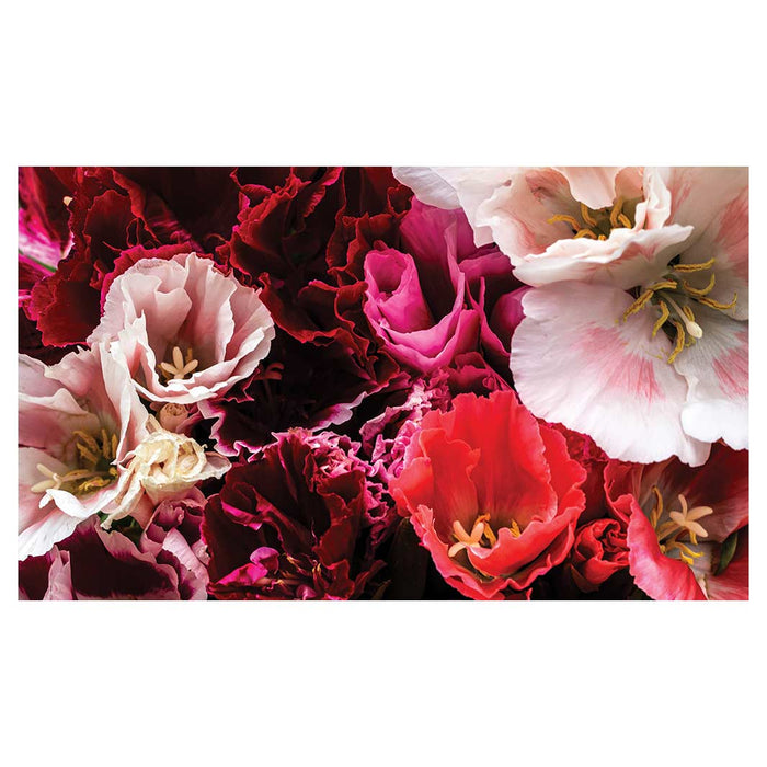FLORAL PINK AND RED LISIANTHUS FLOWER MIX RECTANGULAR SCATTER CUSHION