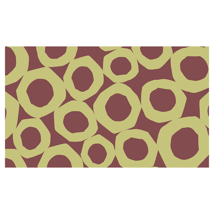 GEOMETRIC GREEN AND MAUVE PATTERN RECTANGULAR SCATTER CUSHION