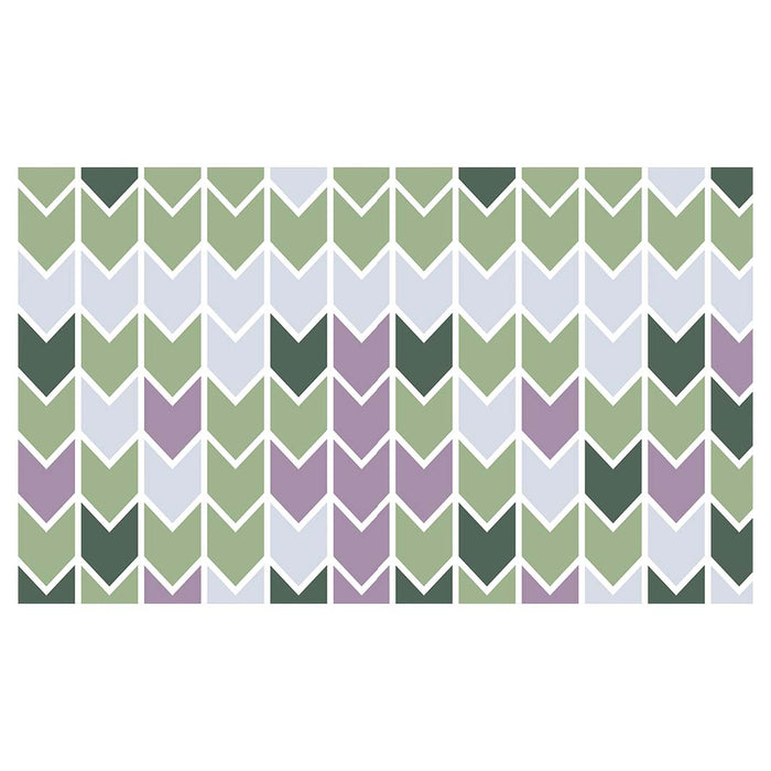 GEOMETRIC GREEN AND PURPLE ARROW PATTERN RECTANGULAR SCATTER CUSHION