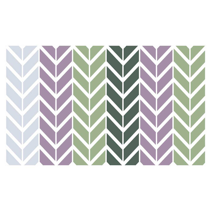 GEOMETRIC GREEN AND PURPLE CHEVRON PATTERN RECTANGULAR SCATTER CUSHION