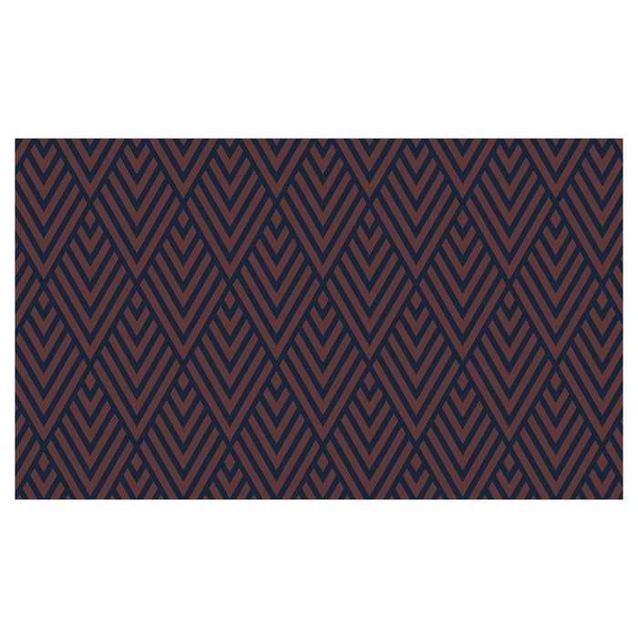 BROWN AND NAVY DIAMOND PATTERN RECTANGULAR SCATTER CUSHION